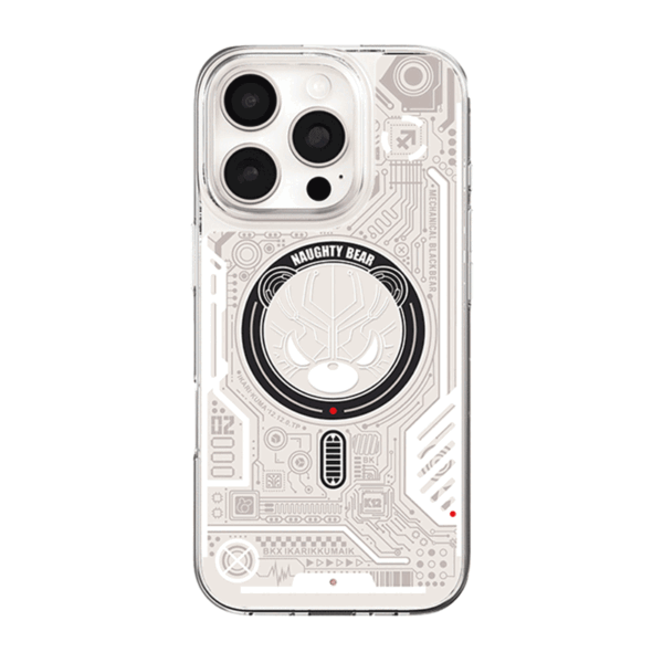 Transparent Magsafe Led Case White Bear